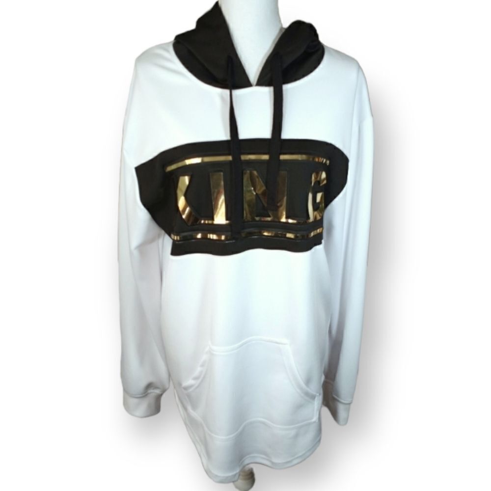 LION DYNASTY WHITE & BLACK KING HOODIE SZ.M NWT